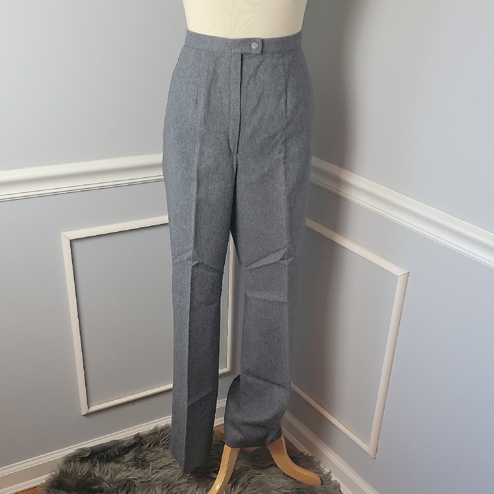 PENDLETON 100%‎ Wool Heather Gray VTG Flat Front Office Dress Pants ALTERED